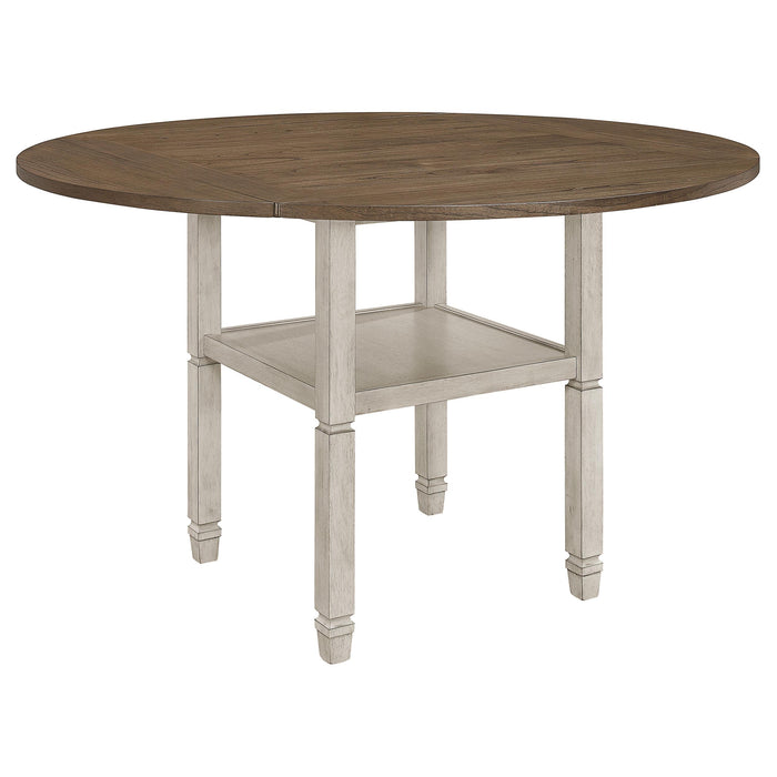 Sarasota Counter Height Table with Shelf Storage Nutmeg and Rustic Cream image