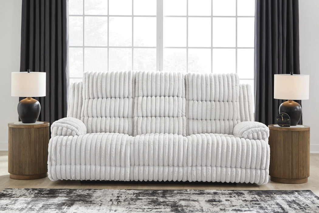 Technique Power Reclining Sofa with Drop Down Table