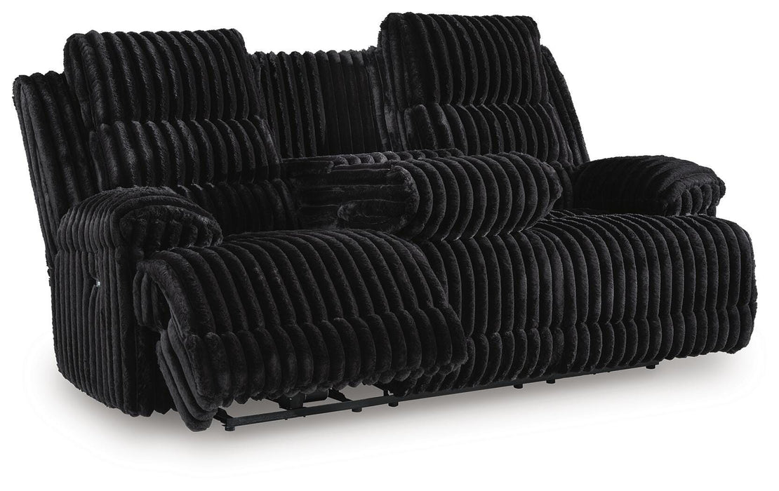 Technique Power Reclining Sofa with Drop Down Table