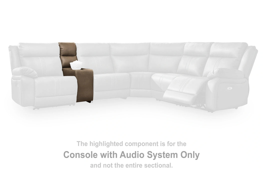 Max-Media Power Reclining Sectional Loveseat with Audio Console