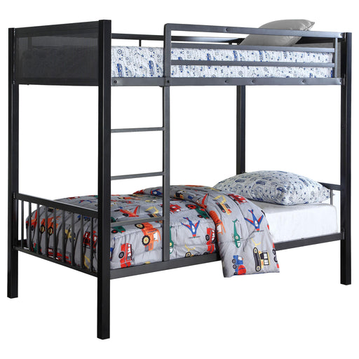 Meyers Twin Over Twin Metal Bunk Bed Black and Gunmetal image