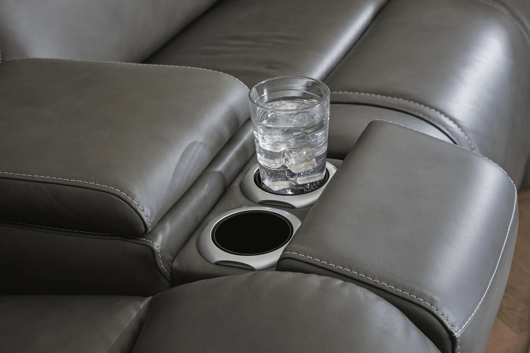 5Z-Harrenhurst Power Reclining Sectional Loveseat with Console