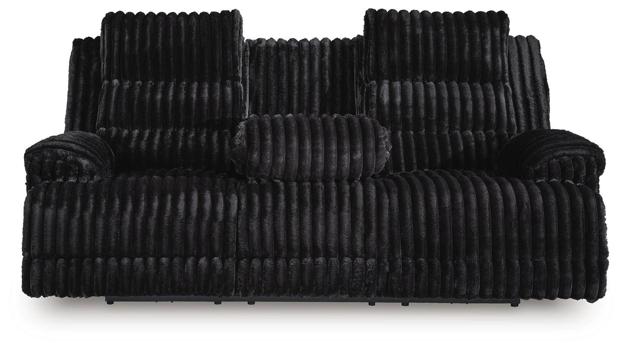 Technique Power Reclining Sofa with Drop Down Table