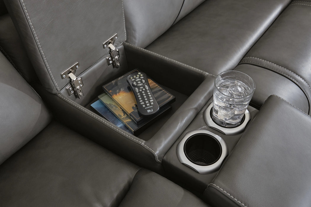 5Z-Harrenhurst Power Reclining Sectional Loveseat with Console