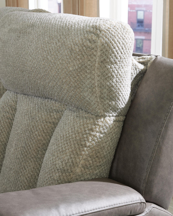 Stately Check Power Reclining Loveseat with Console