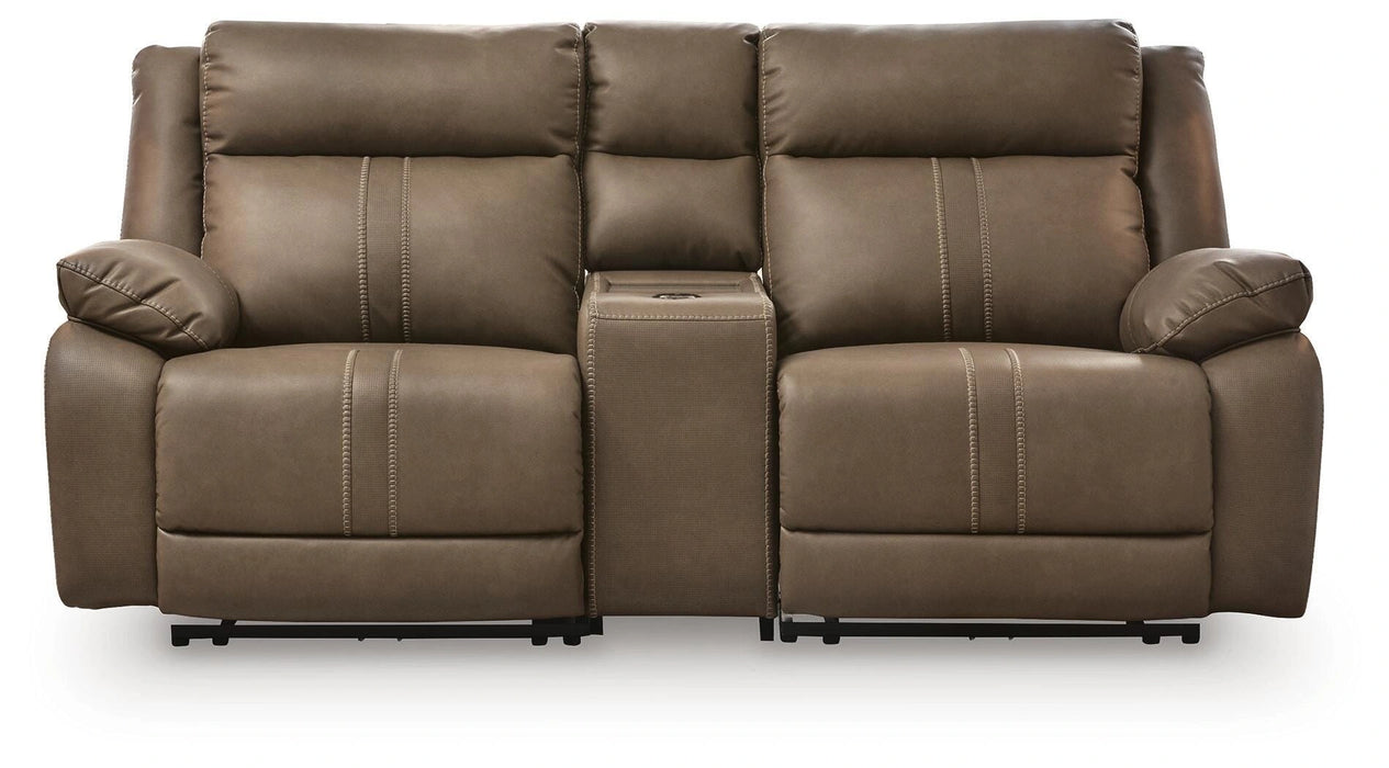 Max-Media Power Reclining Sectional Loveseat with Audio Console