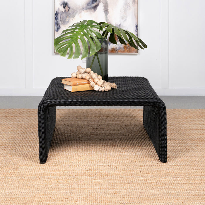 Cahya Woven Rattan Sqaure Coffee Table Black image