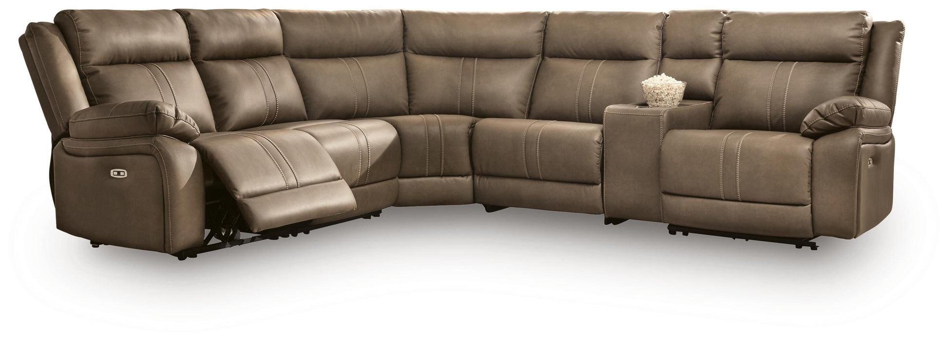 Max-Media Power Reclining Sectional with Audio Console