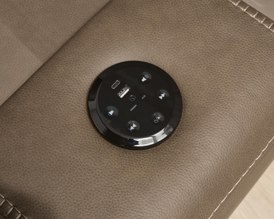 Max-Media Power Reclining Sectional with Audio Consoles