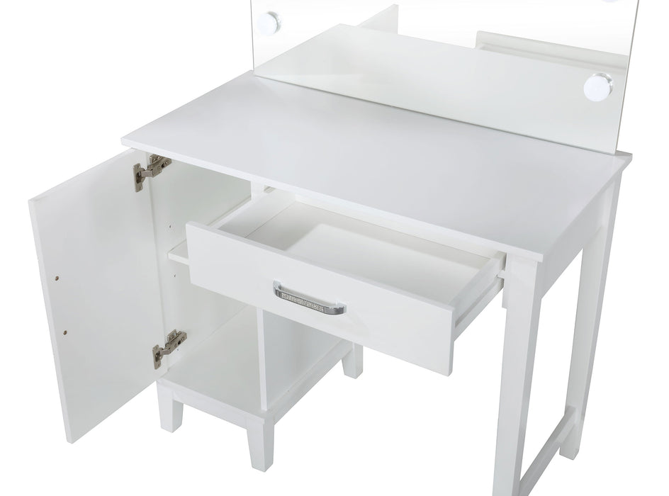 Elijah Makeup Vanity Table with LED Mirror and Stool