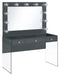 Afshan 3-drawer Vanity Desk with Lighting Mirror Grey High Gloss image