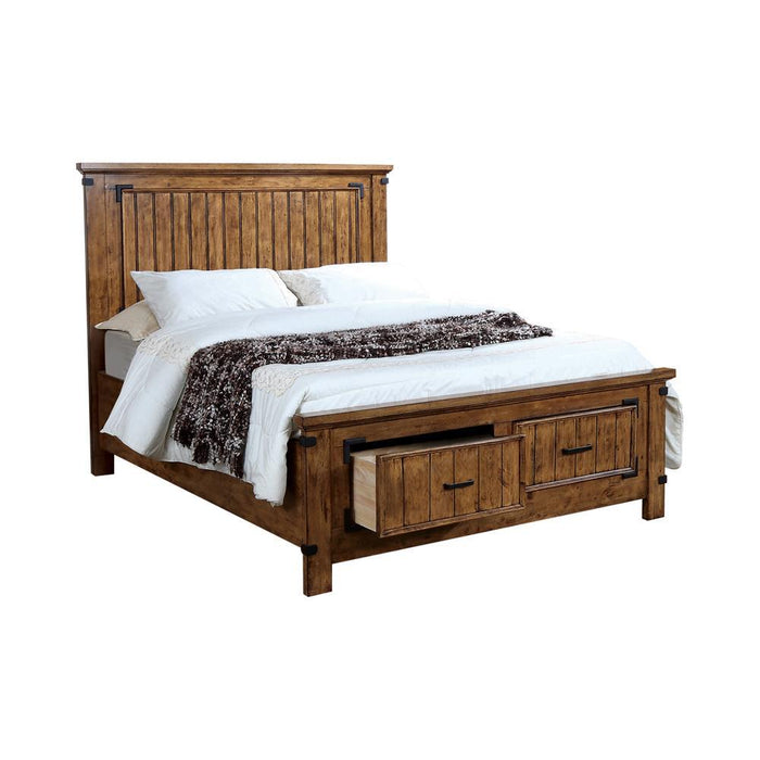 Brenner Eastern King Panel Bed Rustic Honey