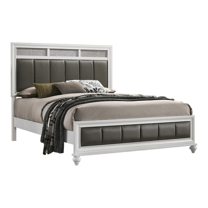 Barzini California King, E.King, & Queen Upholstered Panel Bed White