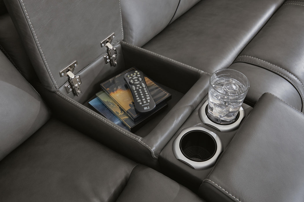 5Z-Harrenhurst Power Reclining Sectional Loveseat with Console