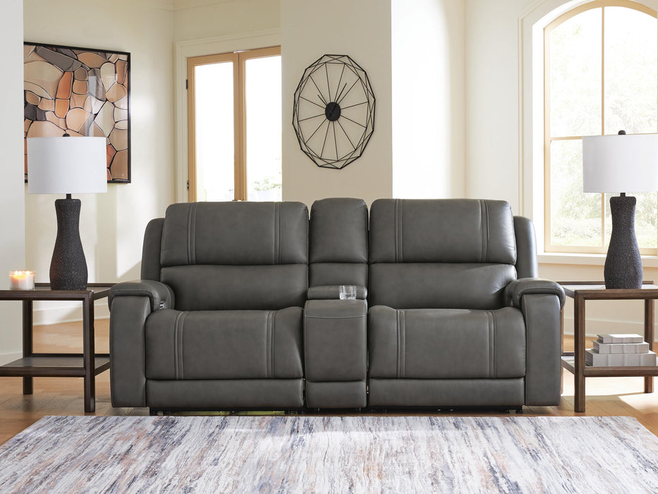 5Z-Harrenhurst Power Reclining Sectional Loveseat with Console