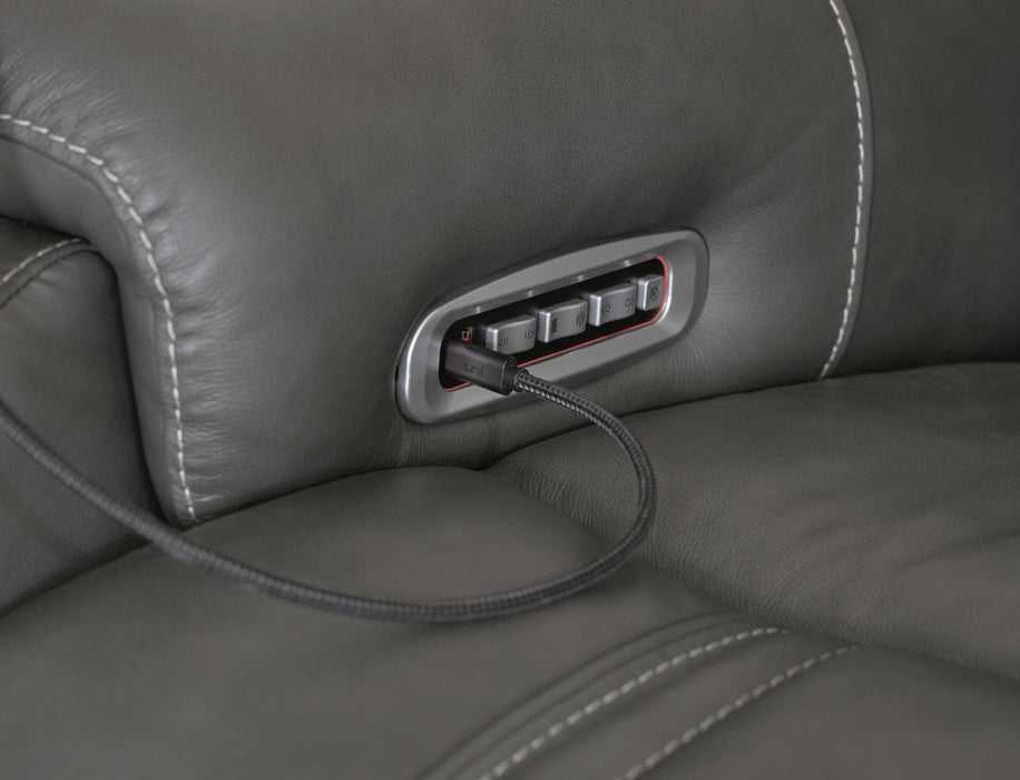 5Z-Harrenhurst Power Reclining Sectional Loveseat with Console