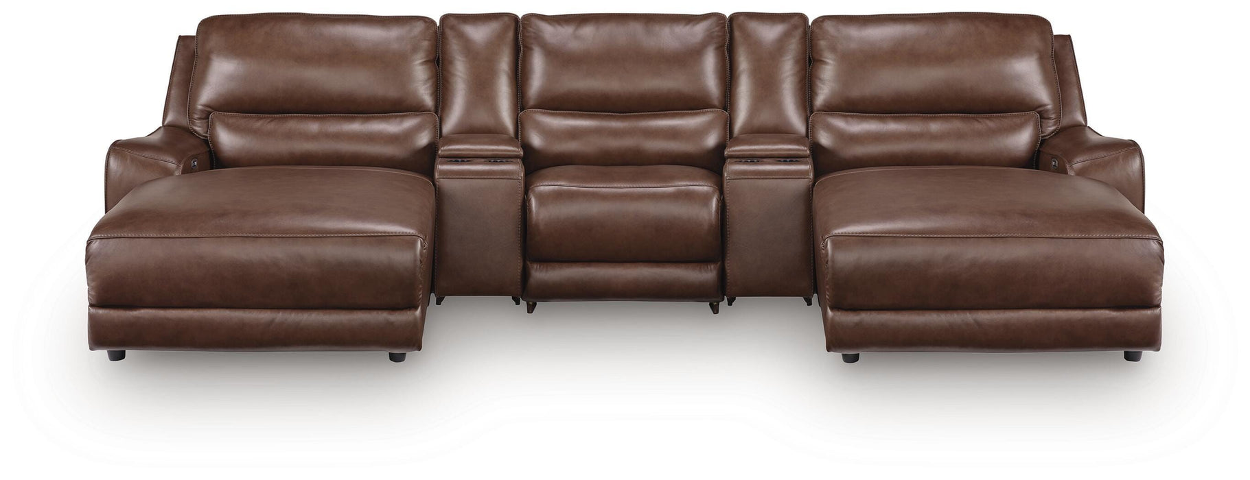 Silverbrooke Reclining Sectional with Double Chaise and Storage Consoles