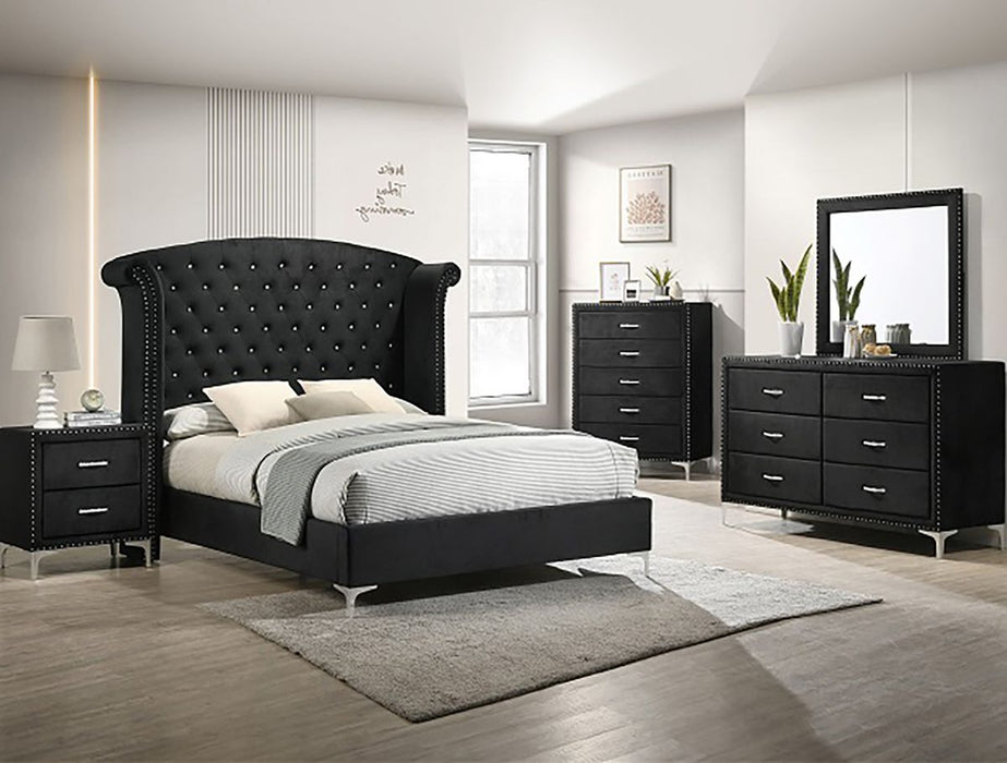 Crown Mark Furniture Lucinda 6 Drawer Dresser in Black