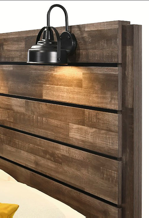 Crown Mark Furniture Carter King Platform Bed in Brown